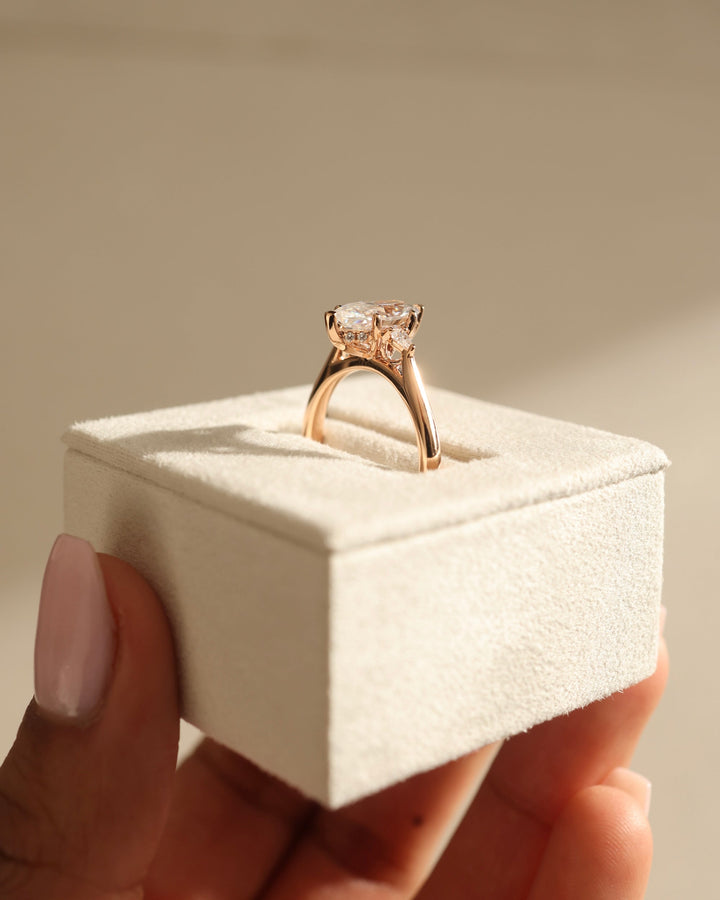 1.0ct-2.0ct Marquise Cut Lab Grown Diamond Three Stone Engagement Ring
