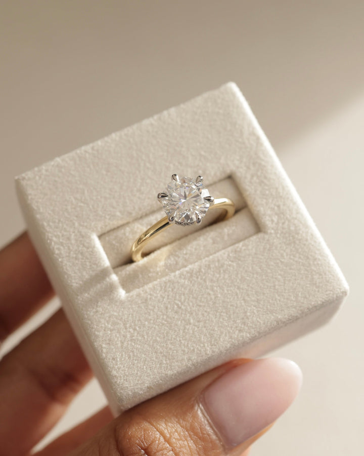 2.0ct-3.0ct Round Cut Lab Grown Hidden Halo Diamond Engagement Ring