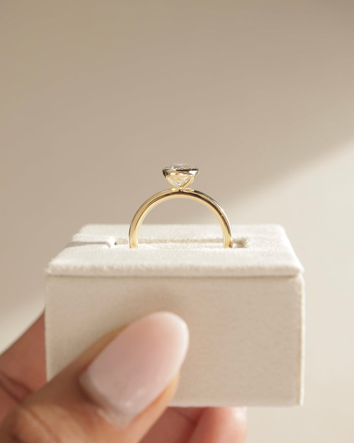 1.0ct-2.0ct Bezel Set Oval Cut Lab Grown Diamond Solitaire Engagement Ring