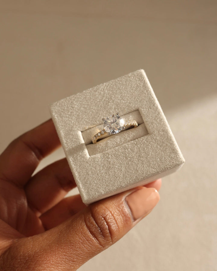2.0ct-3.0ct Round Cut Lab Grown Diamond Hidden Halo Engagement Ring
