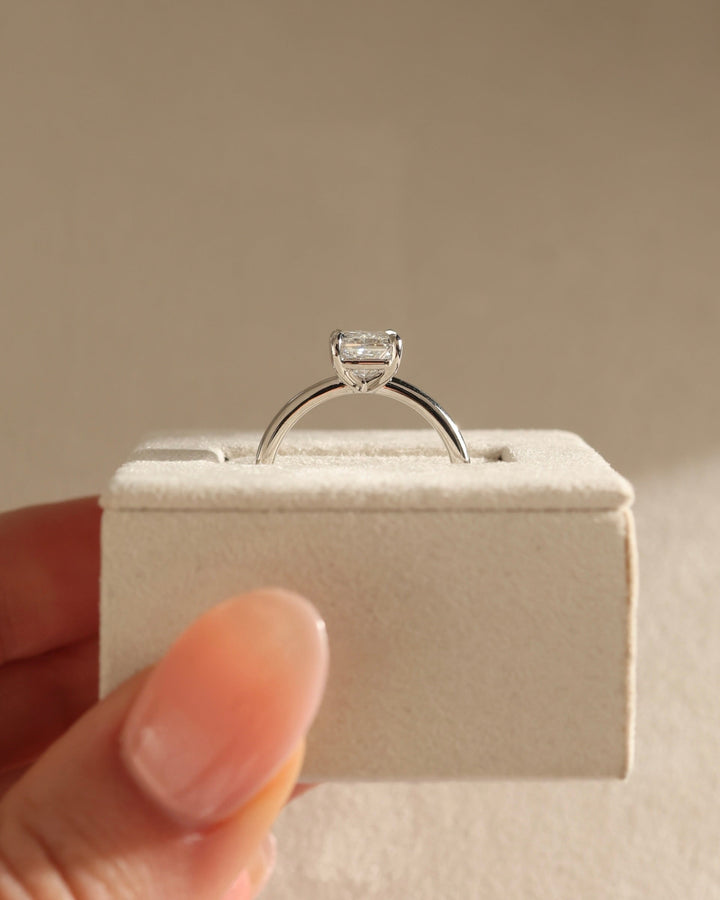 1.50ct-2.50ct Radiant Cut Lab Grown Solitaire Diamond Engagement Ring