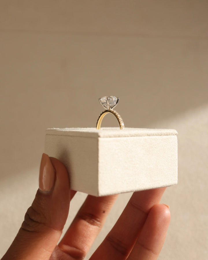 2.0ct-3.0ct Round Cut Lab Grown Diamond Hidden Halo Engagement Ring