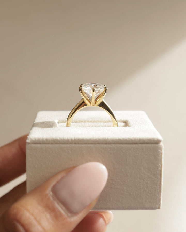 2.50ct-3.50ct Round Cut Lab Grown Diamond Solitaire Engagement Ring