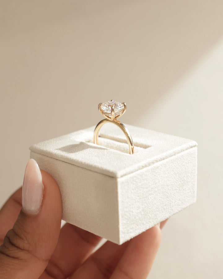 2.0ct-3.0ct Cushion Cut Lab Grown Diamond Hidden Halo Engagement Ring