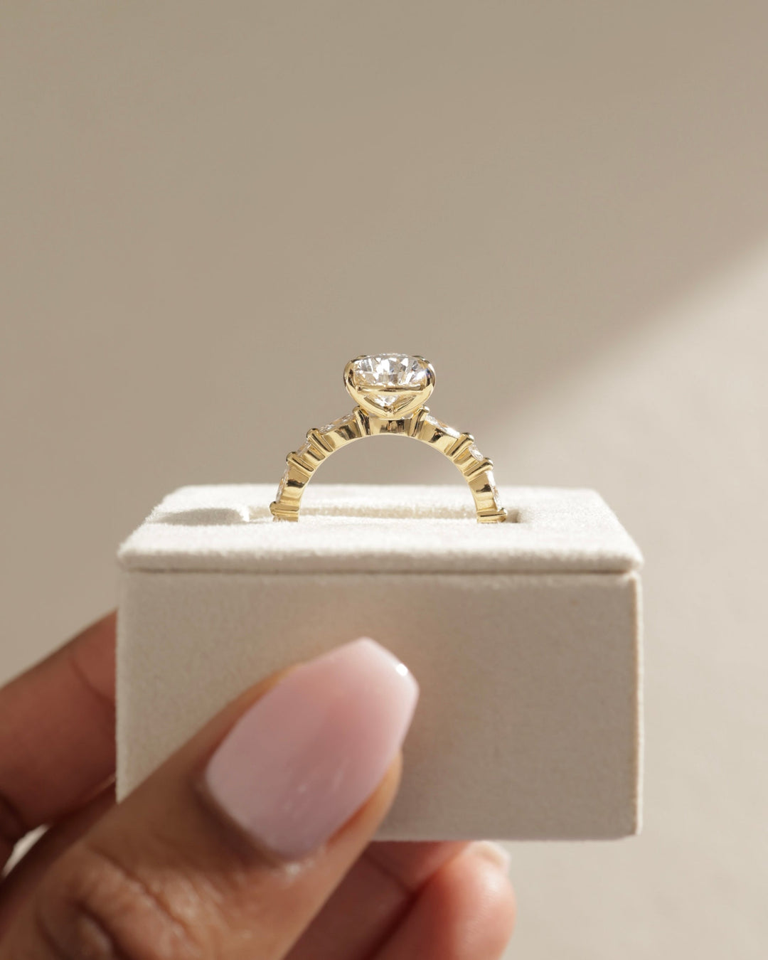 2.0ct-3.0ct Pear Cut Lab Grown Diamond Pave Engagement Ring