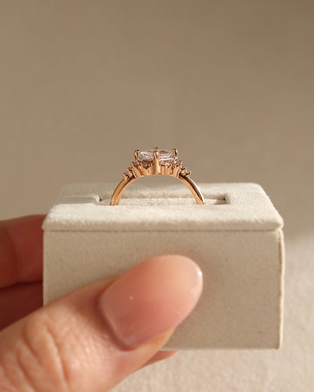 1.0ct-2.0ct Princess Cut Lab Grown Diamond Cluster Engagement Ring