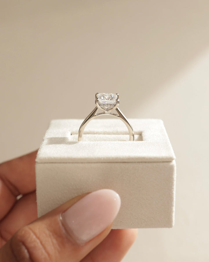 1.50ct-2.50ct Princess Cut Lab Grown Hidden Halo Diamond Engagement Ring