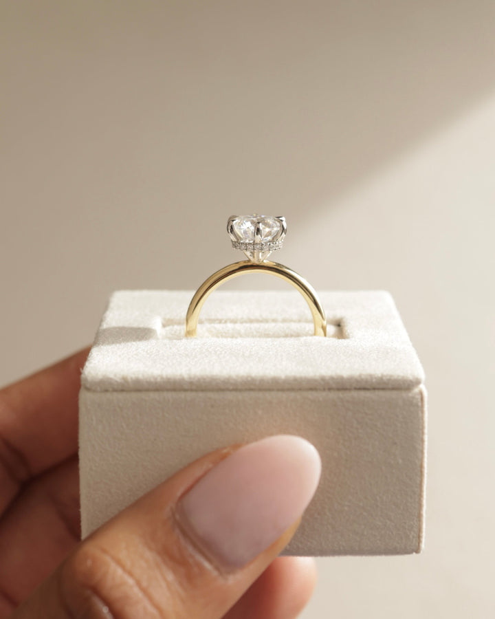 2.0ct-3.0ct Round Cut Lab Grown Hidden Halo Diamond Engagement Ring