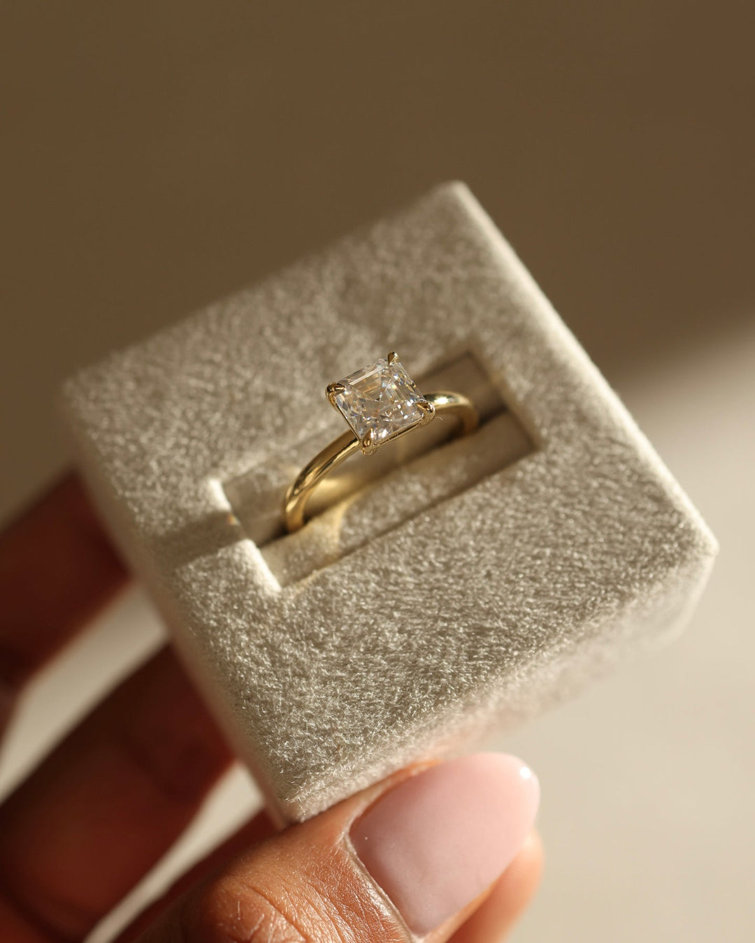 1.0ct-2.0ct Asscher Cut Lab Grown Diamond Solitaire Engagement Ring