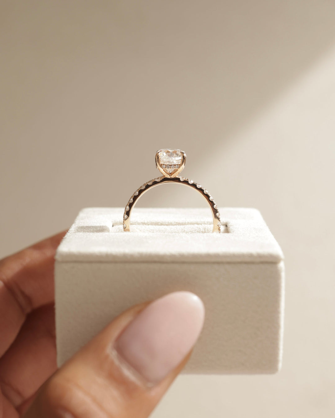 1.50ct-2.50ct Cushion Cut Lab Grown Hidden Halo Diamond Engagement Ring