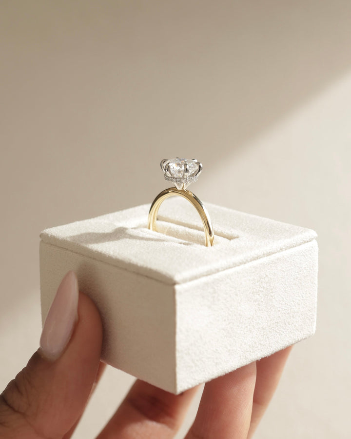 2.0ct-3.0ct Round Cut Lab Grown Hidden Halo Diamond Engagement Ring