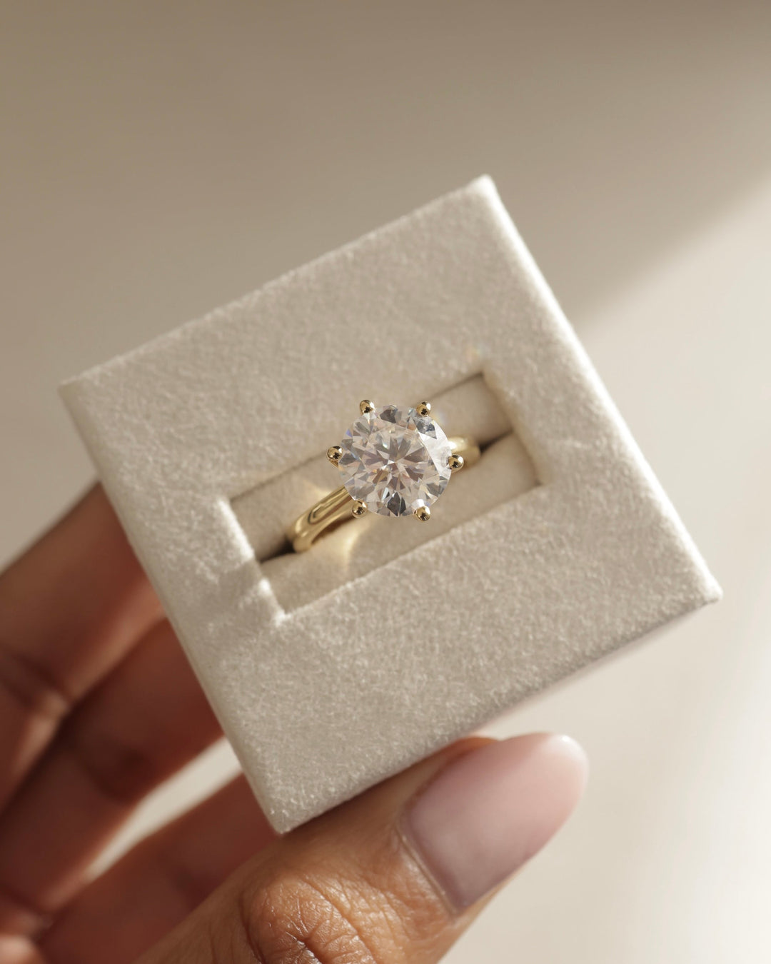 2.50ct-3.50ct Round Cut Lab Grown Diamond Solitaire Engagement Ring