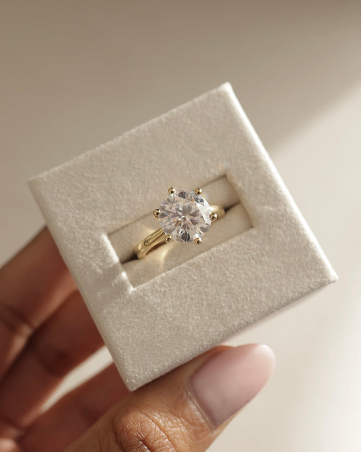2.50ct-3.50ct Round Cut Lab Grown Diamond Solitaire Engagement Ring
