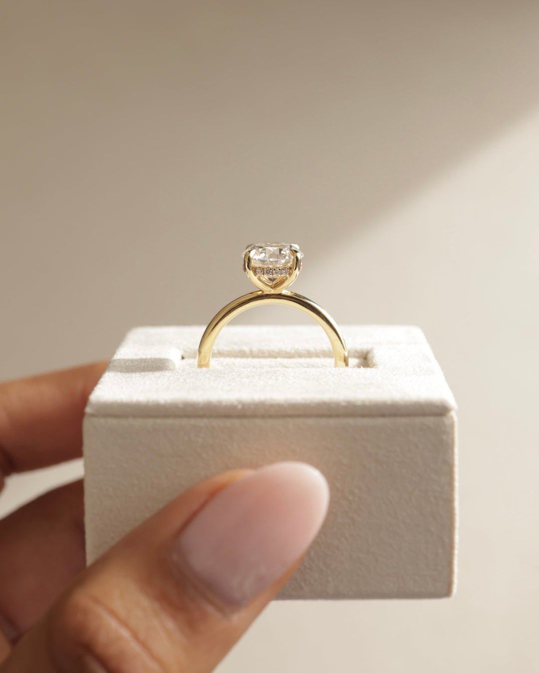2.0ct-3.0ct Round Cut Lab Grown Diamond Hidden Halo Engagement Ring