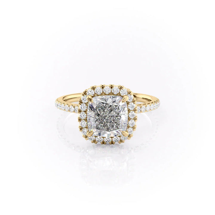 Halo Engagement Ring
3.50 Carat Cushion
Lab Diamond Jewelry
High Clarity Diamond
Conflict Free Diamond
Eco Friendly Jewelry
14k Gold Cushion Ring
Statement Diamond Ring
Cushion Cut Solitaire

