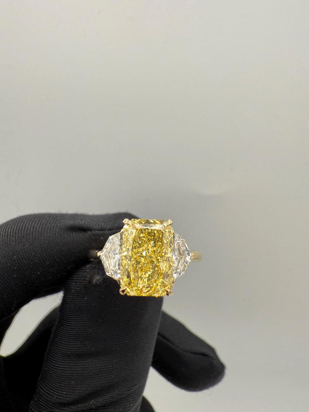 Yellow Diamond Ring with Side StonesIGI Certified Yellow Lab Diamond RingSustainable Yellow Diamond Engagement Ring