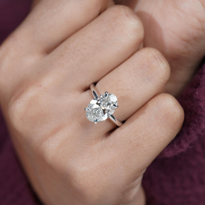 buy 4ct lab diamond, affordable 4 carat ring, IGI certified oval diamond, GIA certified lab grown, custom oval solitaire, bespoke lab diamond ring, luxury lab grown solitaire, ethical bridal jewelry, 4 carat oval for sale.