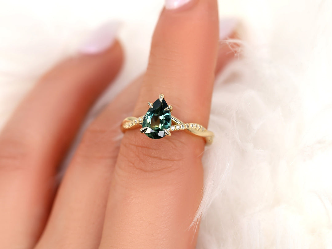 Infinity Engagement Ring
2.0CT Sapphire
Teal Engagement Ring
Pear Shaped Sapphire
