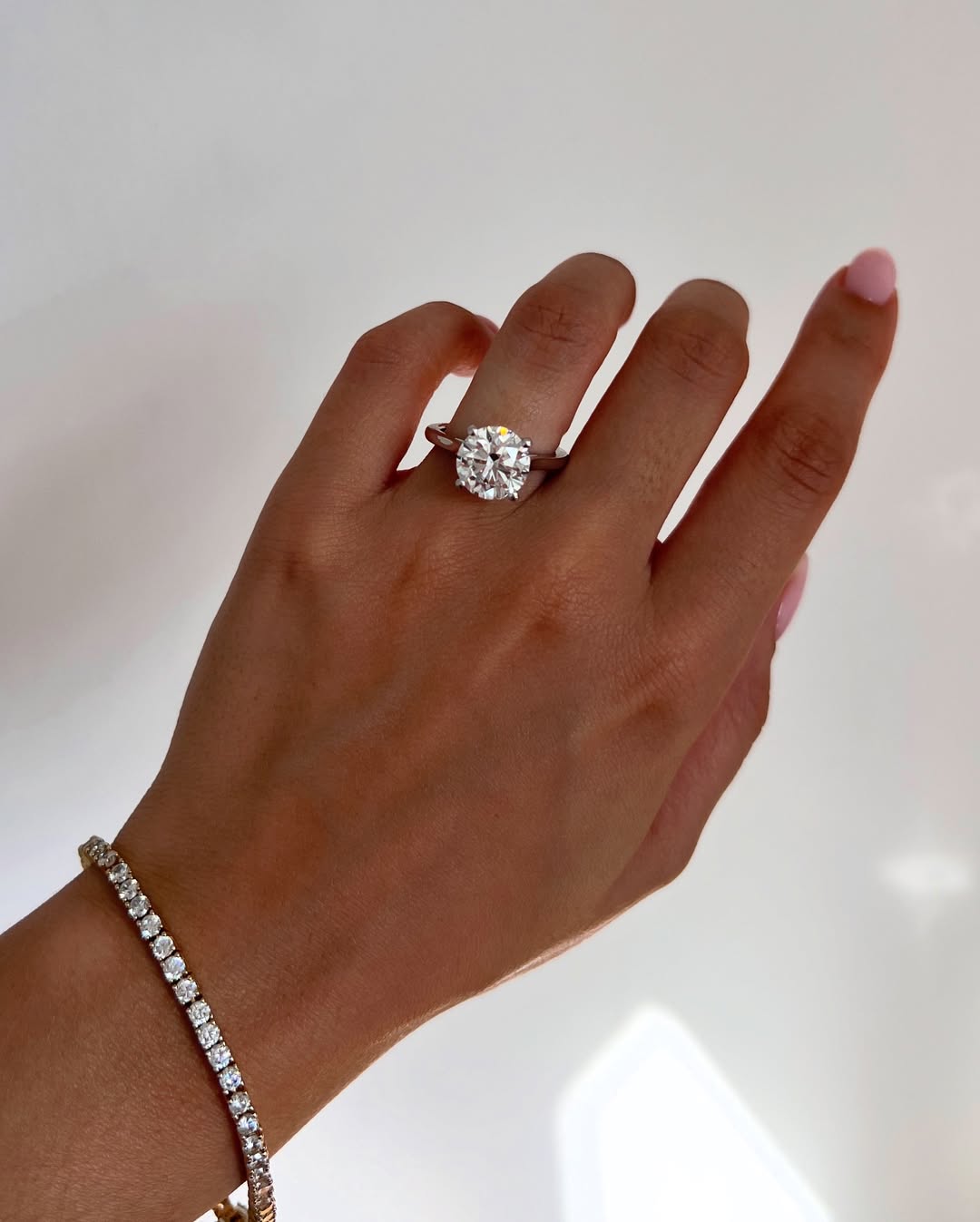 2.0-4.0 CT Round  Lab Grown Diamond Cathedral Engagement Ring