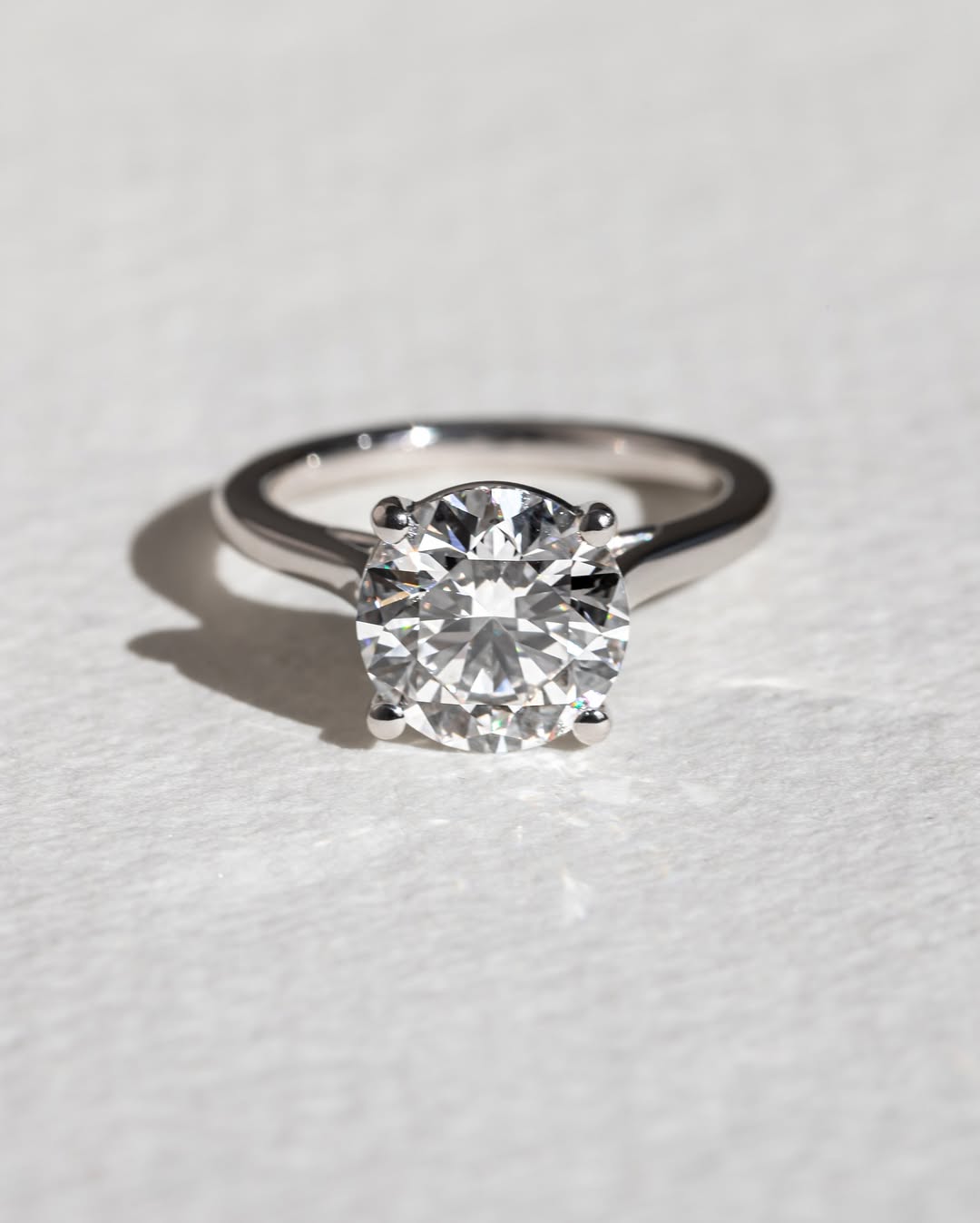 2.0-4.0 CT Round  Lab Grown Diamond Cathedral Engagement Ring