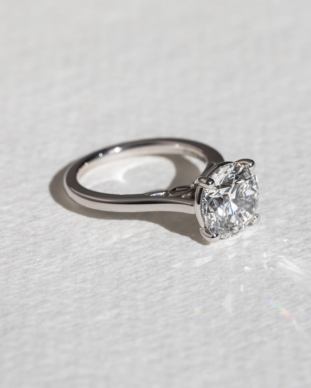 2.0-4.0 CT Round  Lab Grown Diamond Cathedral Engagement Ring