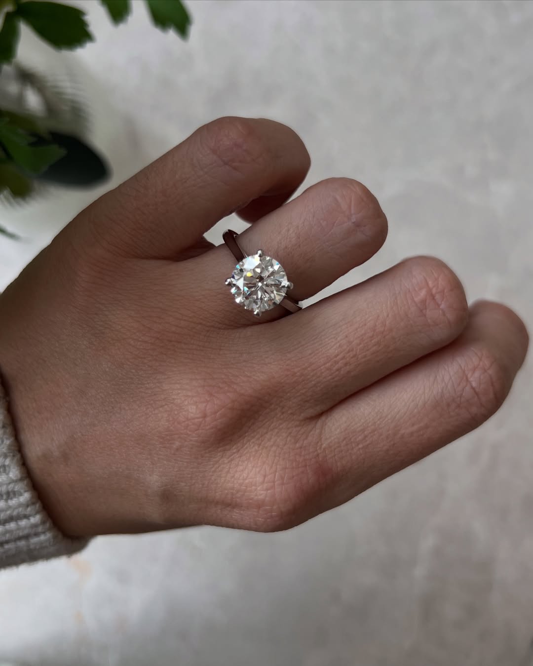 2.0-4.0 CT Round  Lab Grown Diamond Cathedral Engagement Ring