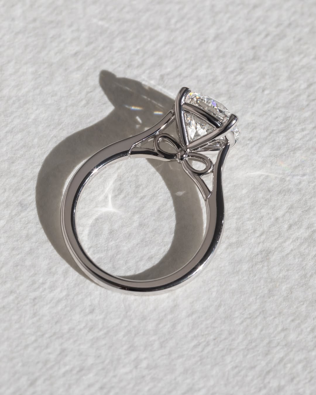 2.0-4.0 CT Round  Lab Grown Diamond Cathedral Engagement Ring