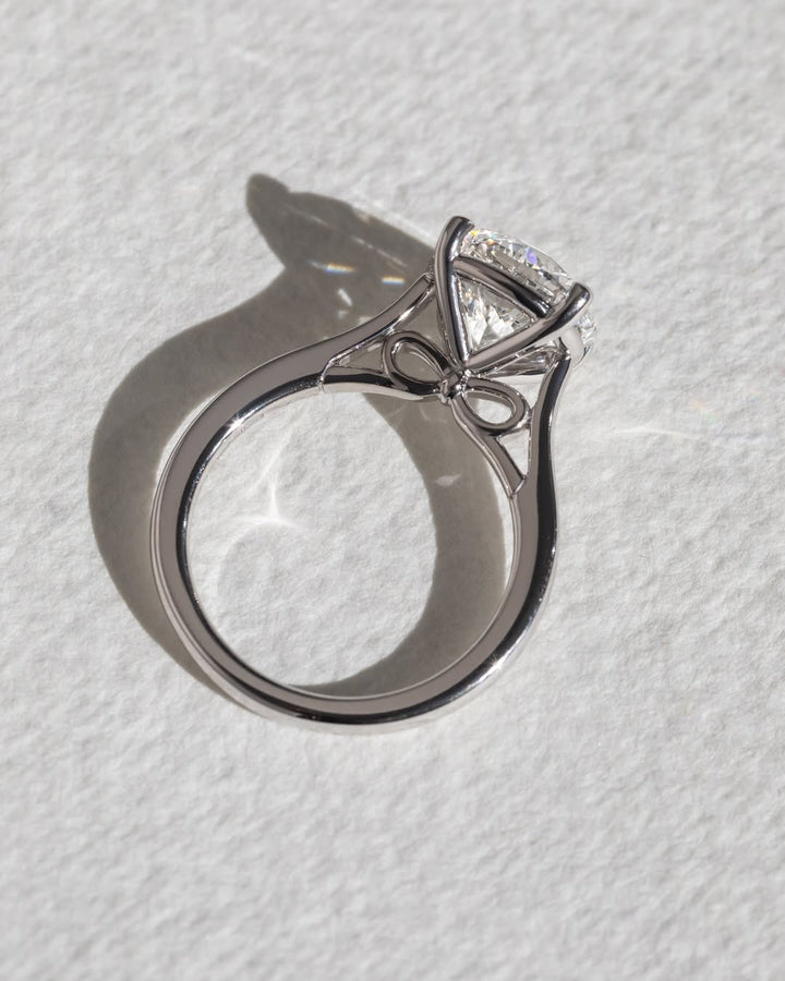 2.0-4.0 CT Round  Lab Grown Diamond Cathedral Engagement Ring