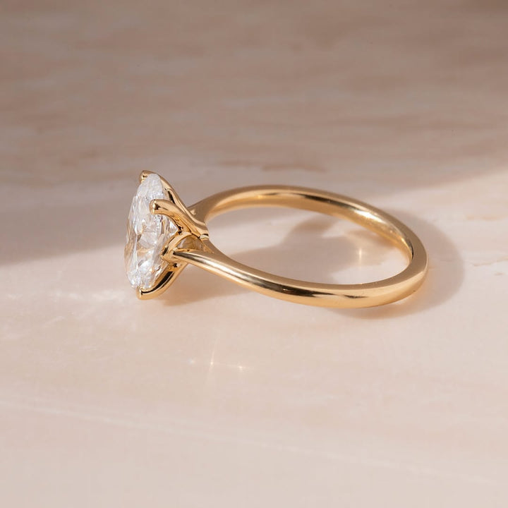 3.50CT Oval  Lab Grown Diamond Cathredal Style Engagement Ring