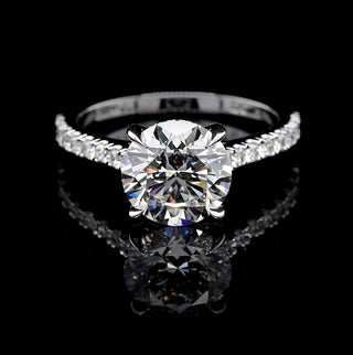 1.50ct-2.50ct Round Cut Lab Grown Pave Diamond Engagement Ring