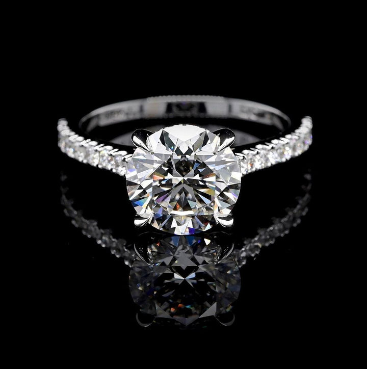 1.50ct-2.50ct Round Cut Lab Grown Hidden Halo Diamond Engagement Ring