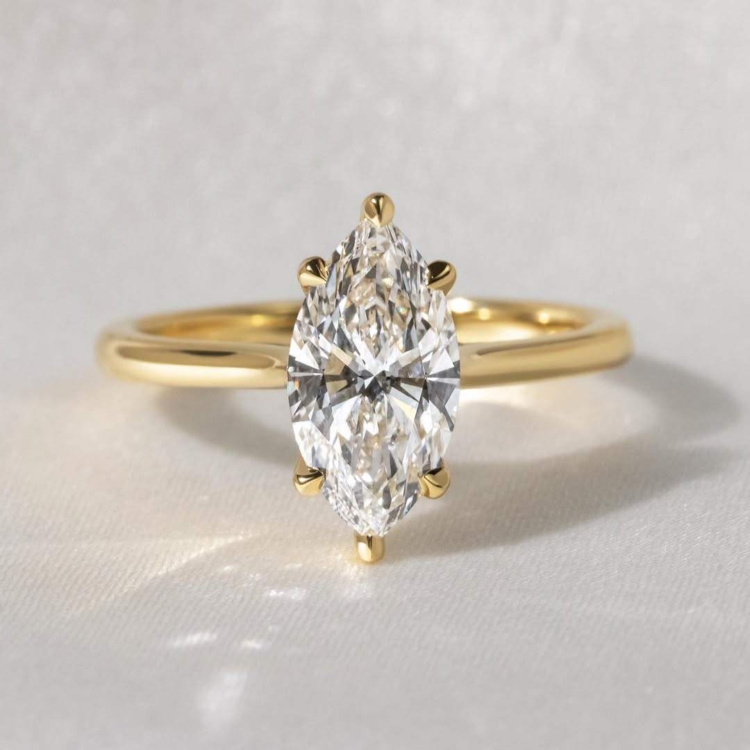 2.50CT Marquise  Lab Grown Diamond Hidden Halo Style Engagement Ring
