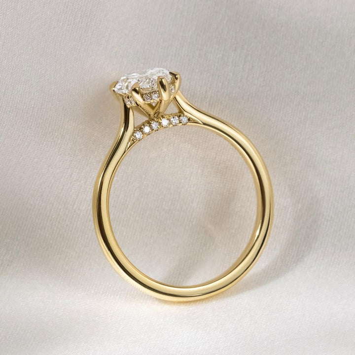 2.50CT Marquise  Lab Grown Diamond Hidden Halo Style Engagement Ring