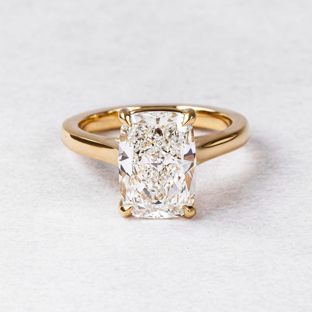 4.5 CT Cushion  Lab Grown Diamond Solitaire Style Engagement Ring