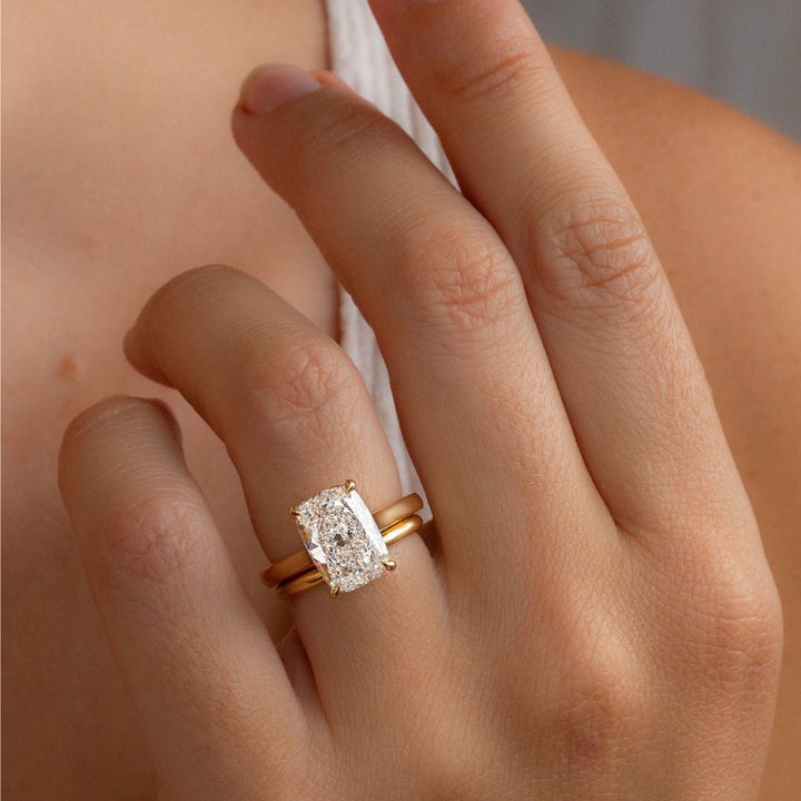 4.5 CT Cushion  Lab Grown Diamond Solitaire Style Engagement Ring
