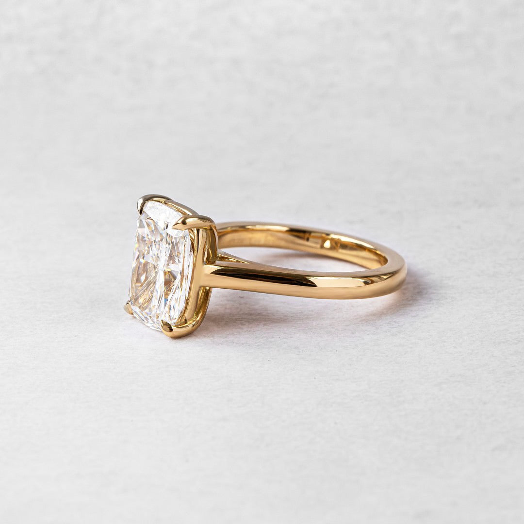 4.5 CT Cushion  Lab Grown Diamond Solitaire Style Engagement Ring