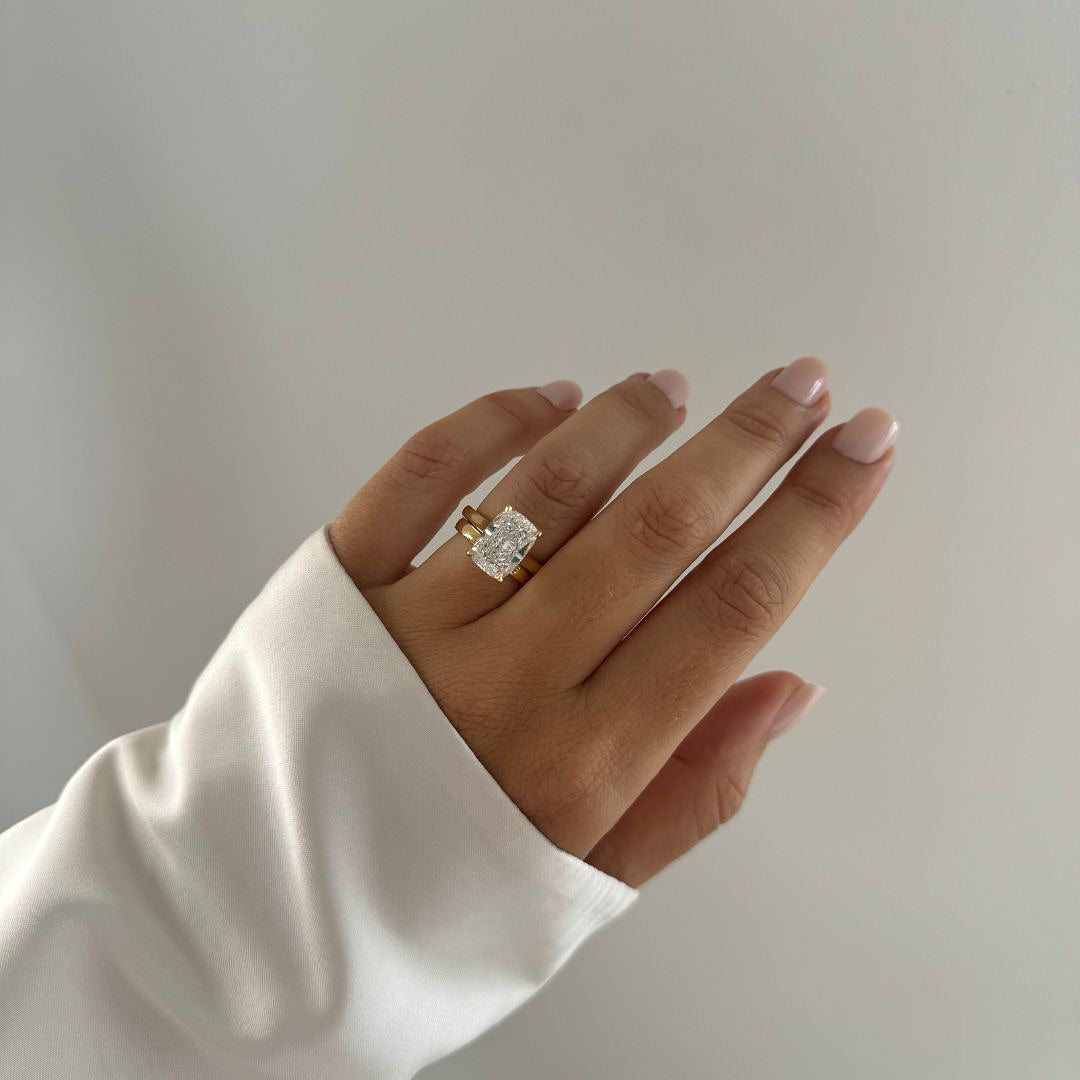 4.5 CT Cushion  Lab Grown Diamond Solitaire Style Engagement Ring