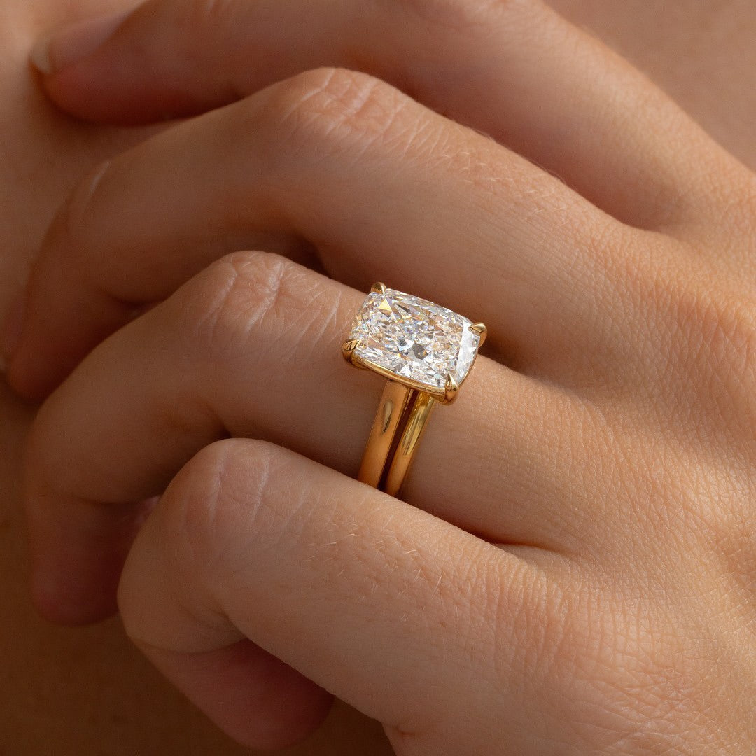 4.5 CT Cushion  Lab Grown Diamond Solitaire Style Engagement Ring