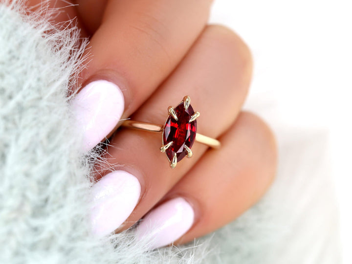 Ruby Bridal Jewelry
Marquise Shape Ring
July Birthstone Ring
Sustainable Luxury
Eco Friendly Ring
Red Gemstone Ring
Marquise Bridal Ring
Vintage Style Solitaire
