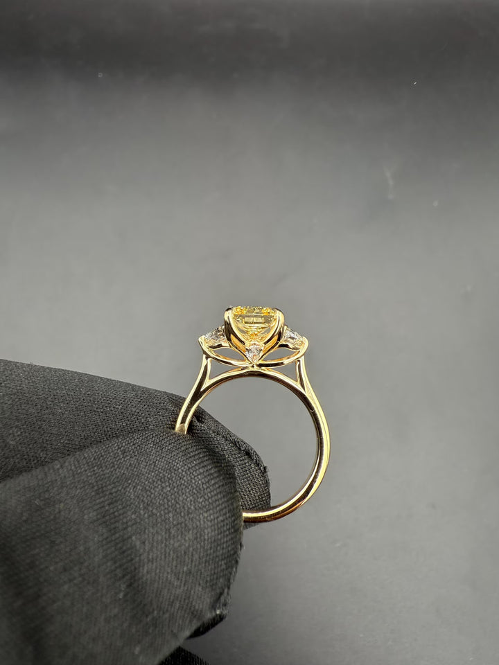 Large Yellow Radiant Cut Engagement RingEthical 3ct Yellow Diamond RingYellow Radiant Cut Lab Stone Price