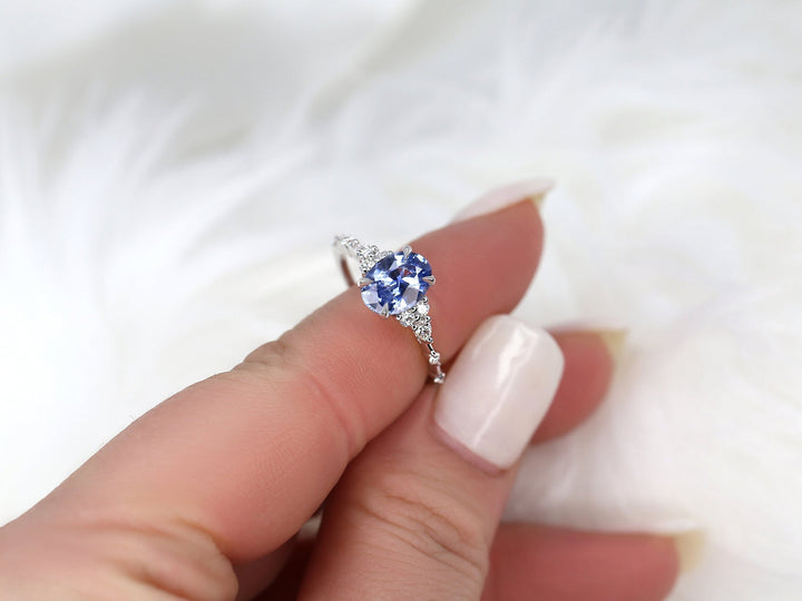 Lavender Gemstone
Oval Cut Diamond
Lab Created Sapphire
Pave Set Diamond
Purple Sapphire Ring
