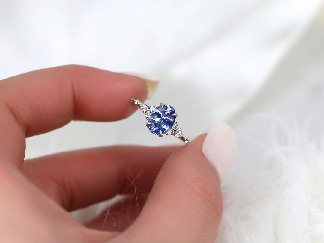 Lavender Sapphire
Cornflower Sapphire
Oval Cut Sapphire
Pave Engagement Ring
