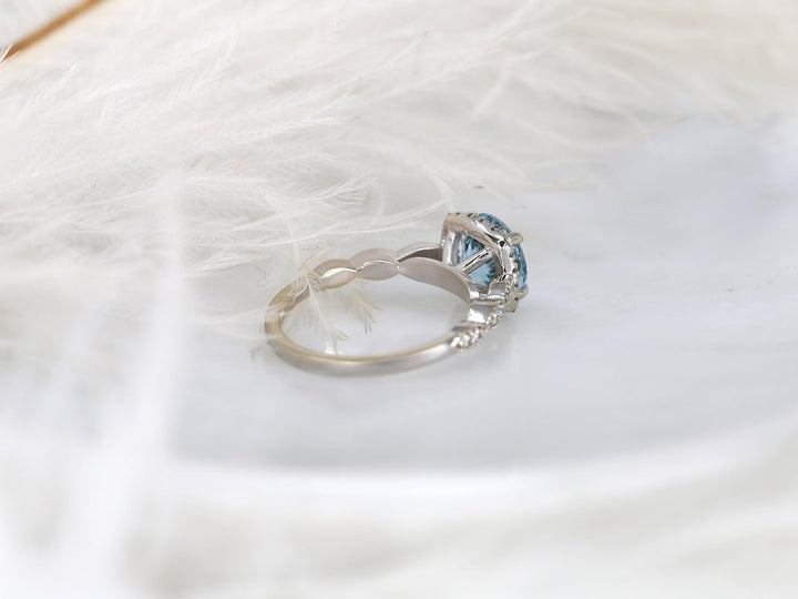 Unique Engagement Ring
1.5 Carat Aquamarine
Lab Created Diamond
Round Cut Diamond
Aquamarine Bridal
March Birthstone Ring
