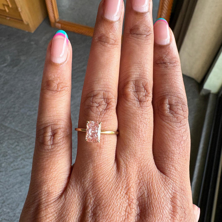 1.50CT Pink Radiant SolitaireRadiant Shaped Pink Lab DiamondPink Diamond Promise RingFancy Vivid Pink Radiant Diamond1.50 Carat Pink Diamond EngagementPink Radiant Cut Bridal Ring1.50CT Fancy Pink Diamond Ring
