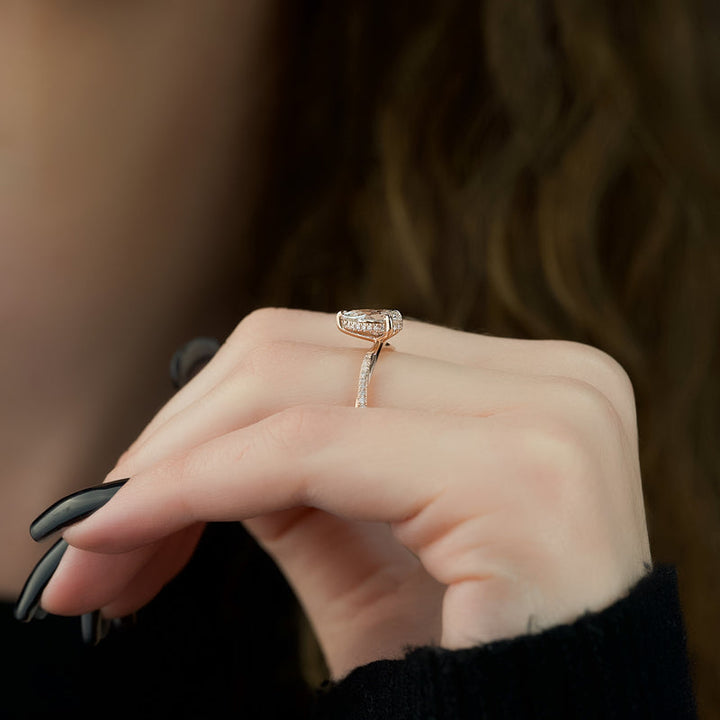 Minimalist bridal ring set, Delicate bridal ring set, Timeless bridal ring set, Elegant bridal ring set,
