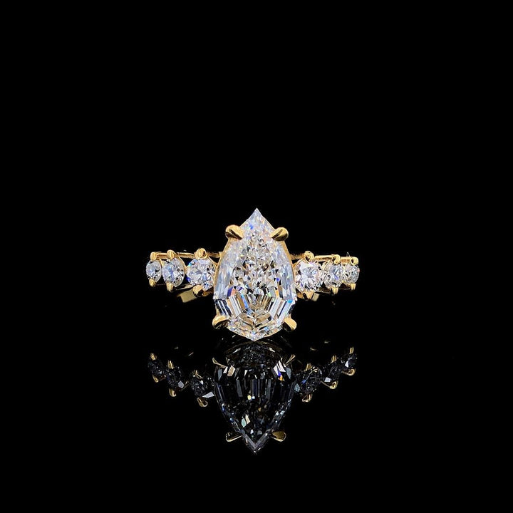 2.50 Carat Geometric Statement JewelleryModified Facet Pear Cut DiamondDutch Style Pear Lab Diamond2.50CT Step Cut Bridal RingGeometric Pear Cut SolitaireUnique Step Cut Lab Diamond2.50 Carat Dutch Pear JewelryModified Pear Cut Lab StoneAvant-Garde Pear Engagement Ring