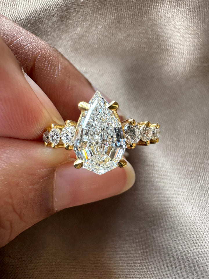 2.50 Carat Pear Cut Lab DiamondModified Step Cut Pear DiamondGeometric Pear Engagement RingDutch Pear Shaped Diamond Ring2.50CT Modified Pear Cut RingStep Cut Pear Lab Grown DiamondGeometric Dutch Pear Diamond2.50 Carat Modified Step Cut RingPear Cut Step Cut Engagement Ring