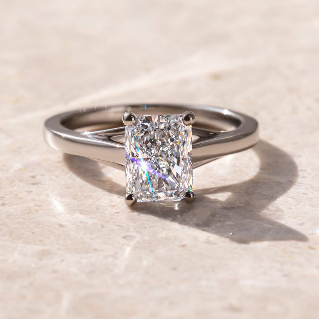 3.0CT Radiant  Lab Grown Diamond Unique Style Engagement Ring