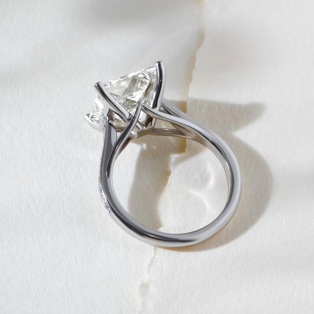 1.50-3.60 CT Princess  Lab Grown Diamond Pave Style Engagement Ring