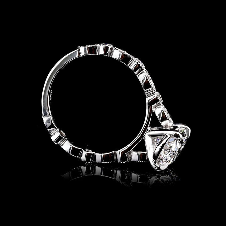 2.0ct-3.0ct Oval Cut Lab Grown Diamond Vintage Pave Engagement Ring